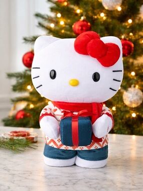 Christmas Animated Side Stepper Plush Character with Present – 12.99” – New